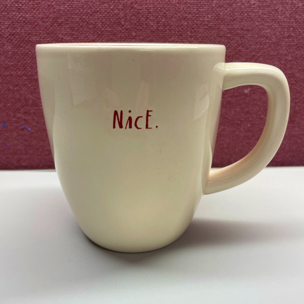 RaeDunn-NEW font-large cup (coffee) cream/red Adorable!! Great valentine present